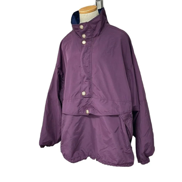 Helly Hansen Rain Coat Pullover 1/2 Zip Snaps Purple Size Medium M - Picture 1 of 17